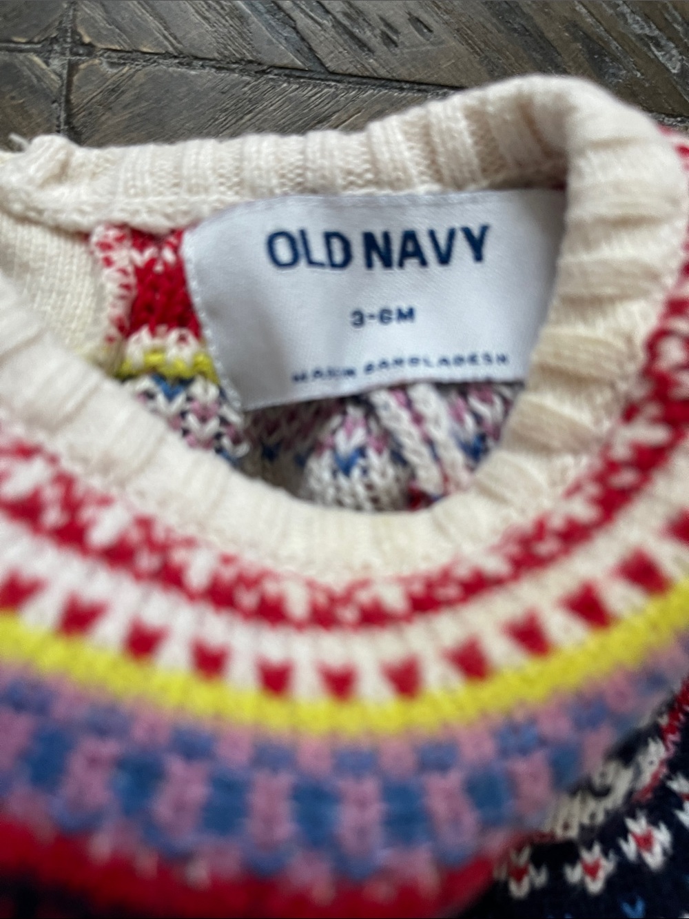 Old Navy Cream Fair Isle Knit Baby Sweater Legging Set 3-6M - Picture 2 of 5